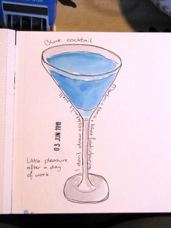 Blue cocktail.