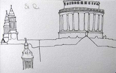 Drawing St. Paul from Tate Modern