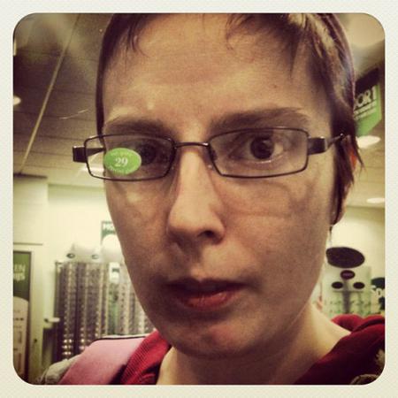 Me looking stupid with new specs.