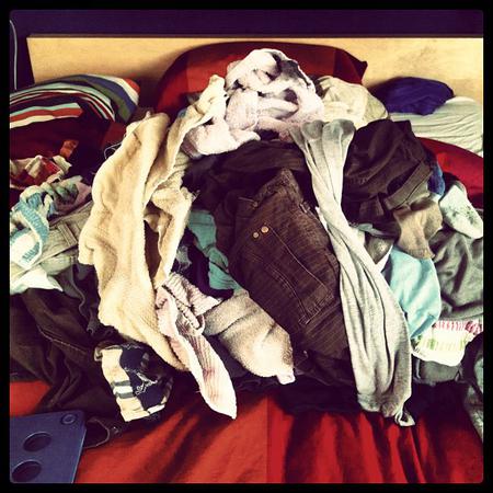 Catching up in folding laundry