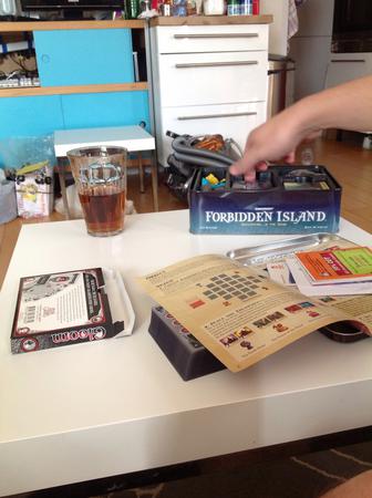 Playing games on a very hot day.